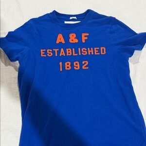Abercrombie & Fitch Kids Royal Blue Tee with Orange Letters